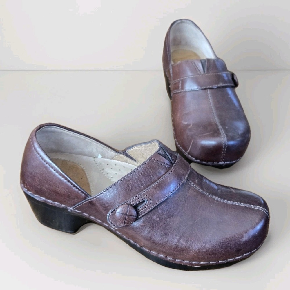 Dansko Brown Leather Clogs Comfort Career Shoes EU 36 Occupational Medical Shoes